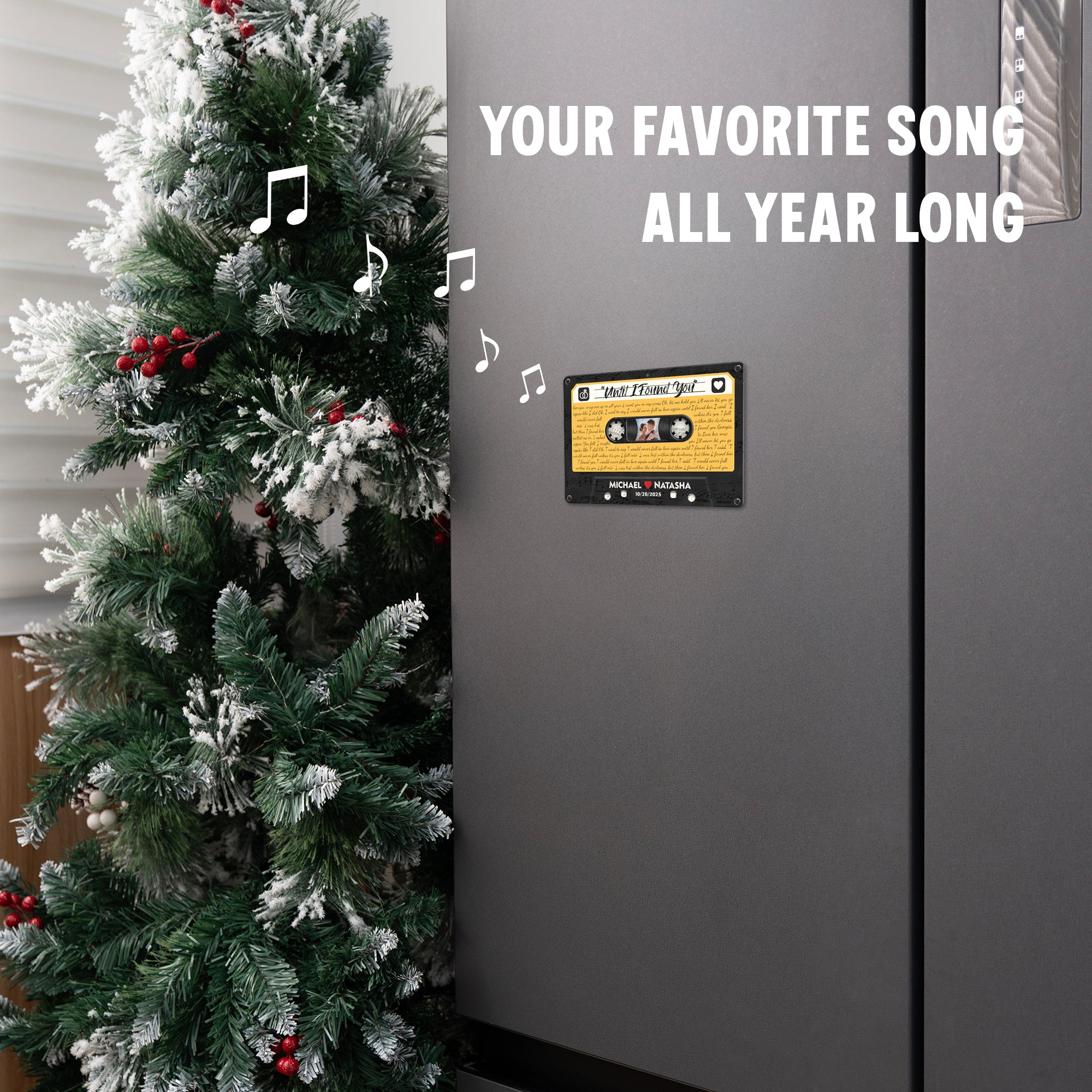 Personalized Music Playing Ornament with Cassette Tape Design