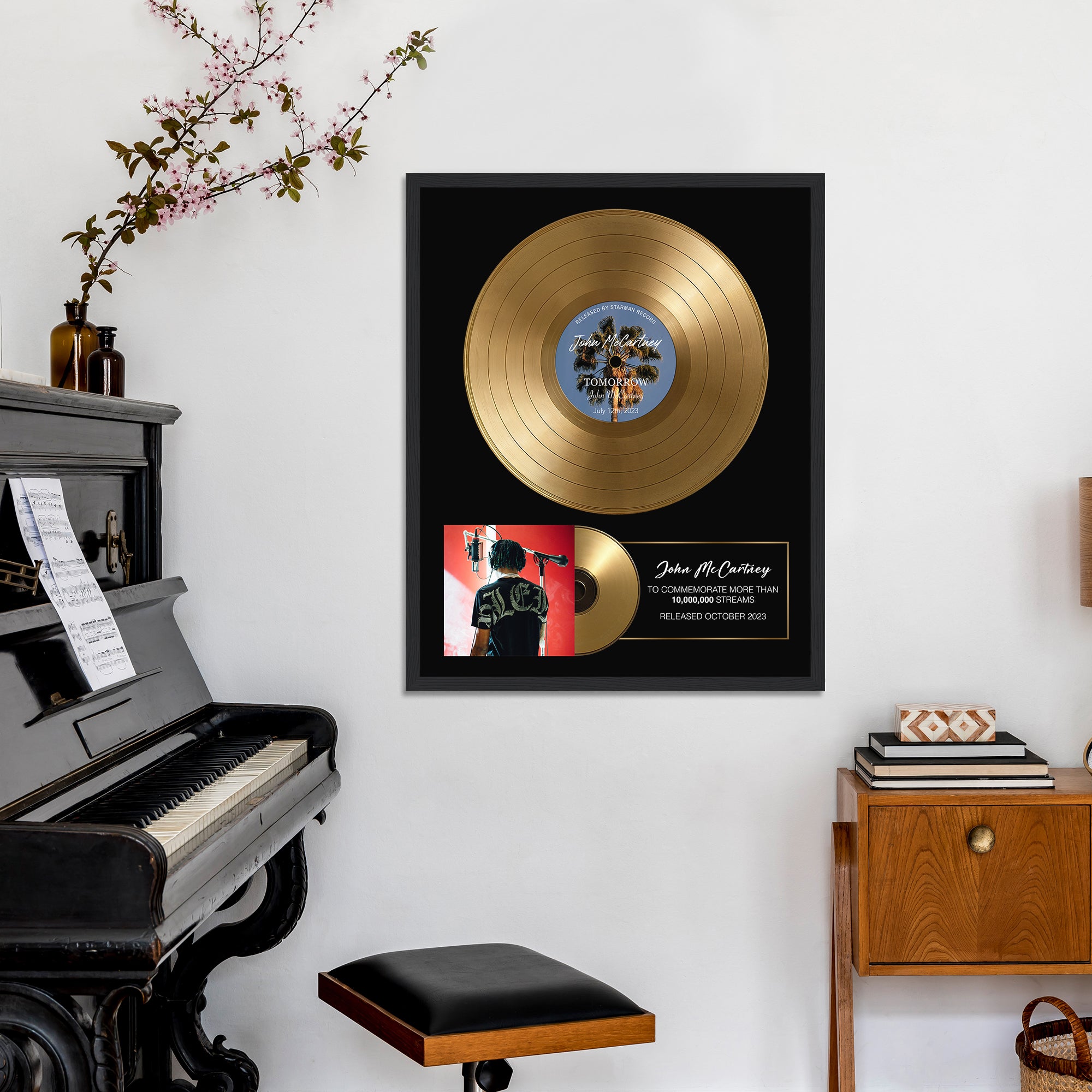 Personalized Plaque, Custom Plaque, Vinyl Record Plaque, Framed Poster Award, Personalized Vinyl, Music Gift, Music Plaque custom