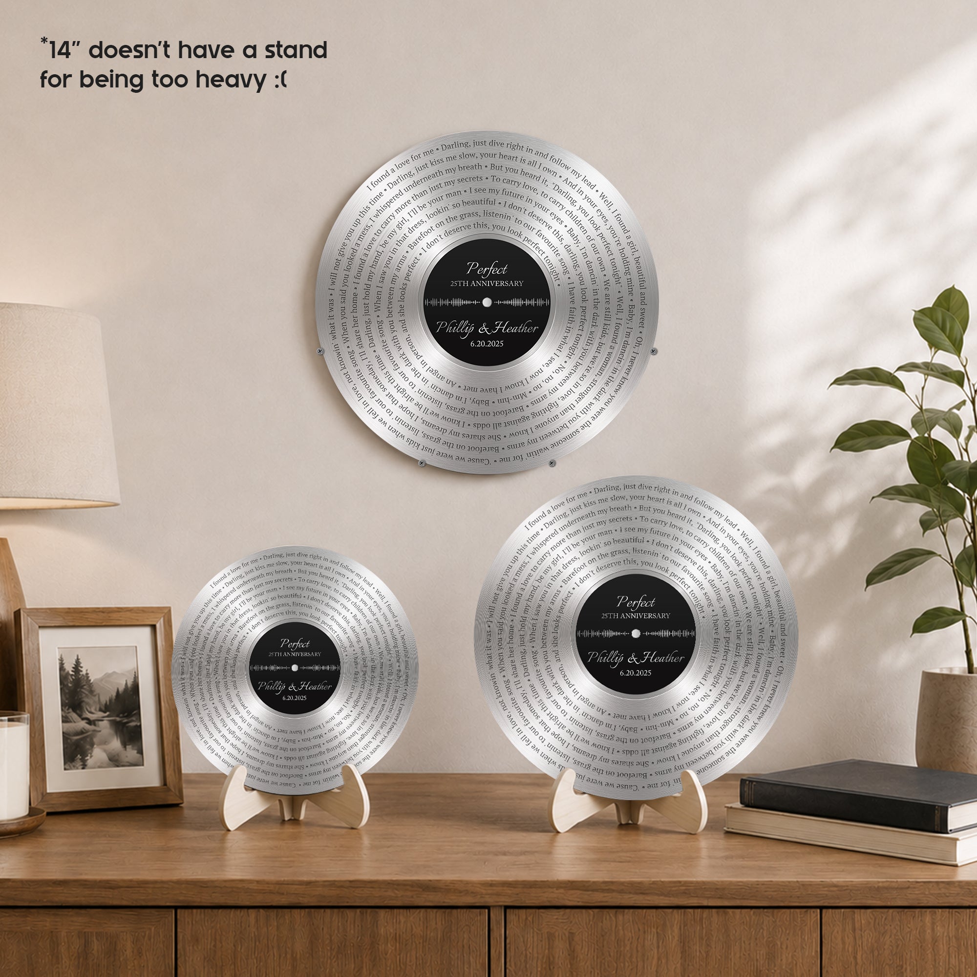 Custom Song Lyrics Aluminium Record With Scan To Play Feature