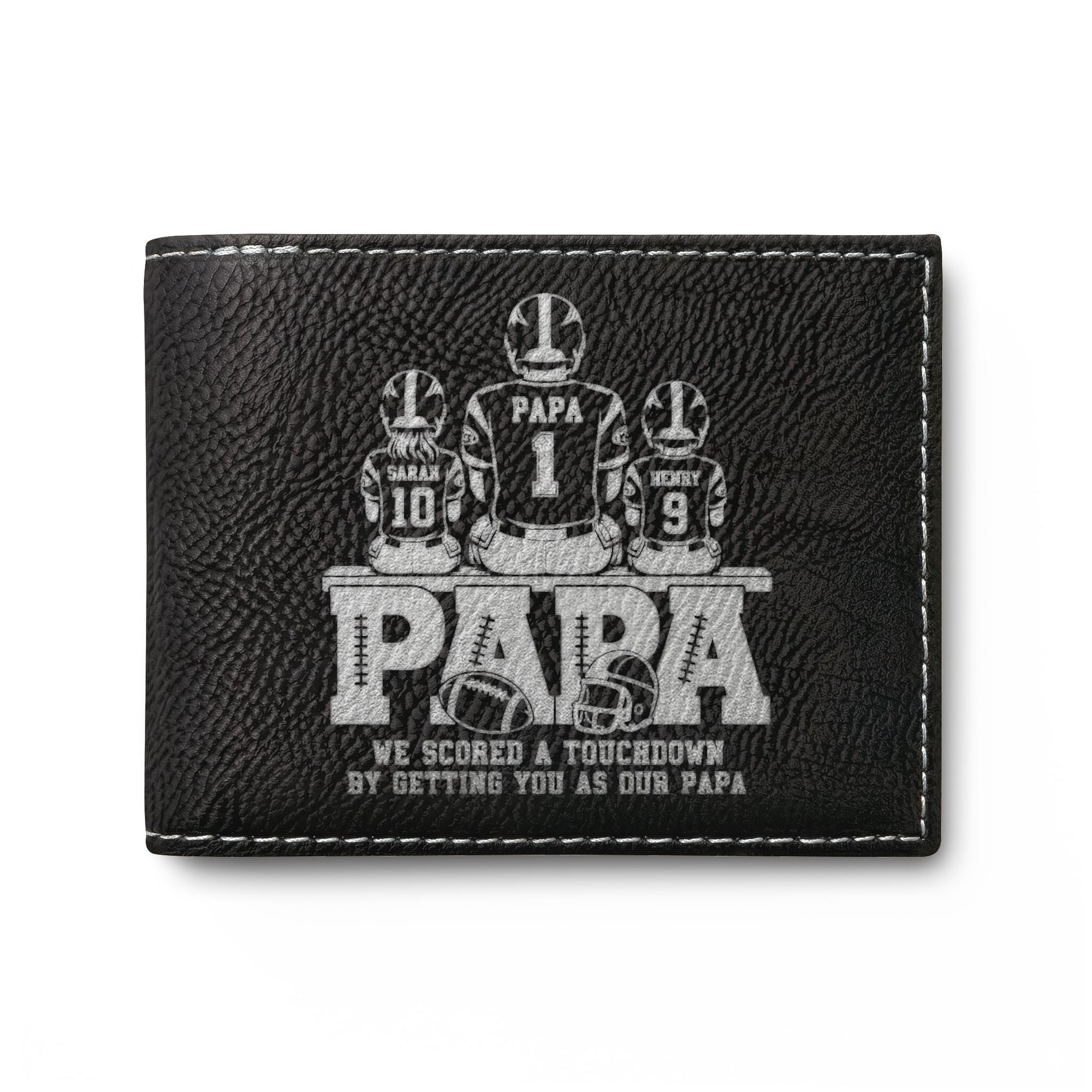 Personalized Wallet for Football Dad - WE SCORED A TOUCHDOWN BY GETTING YOU AS OUR DAD
