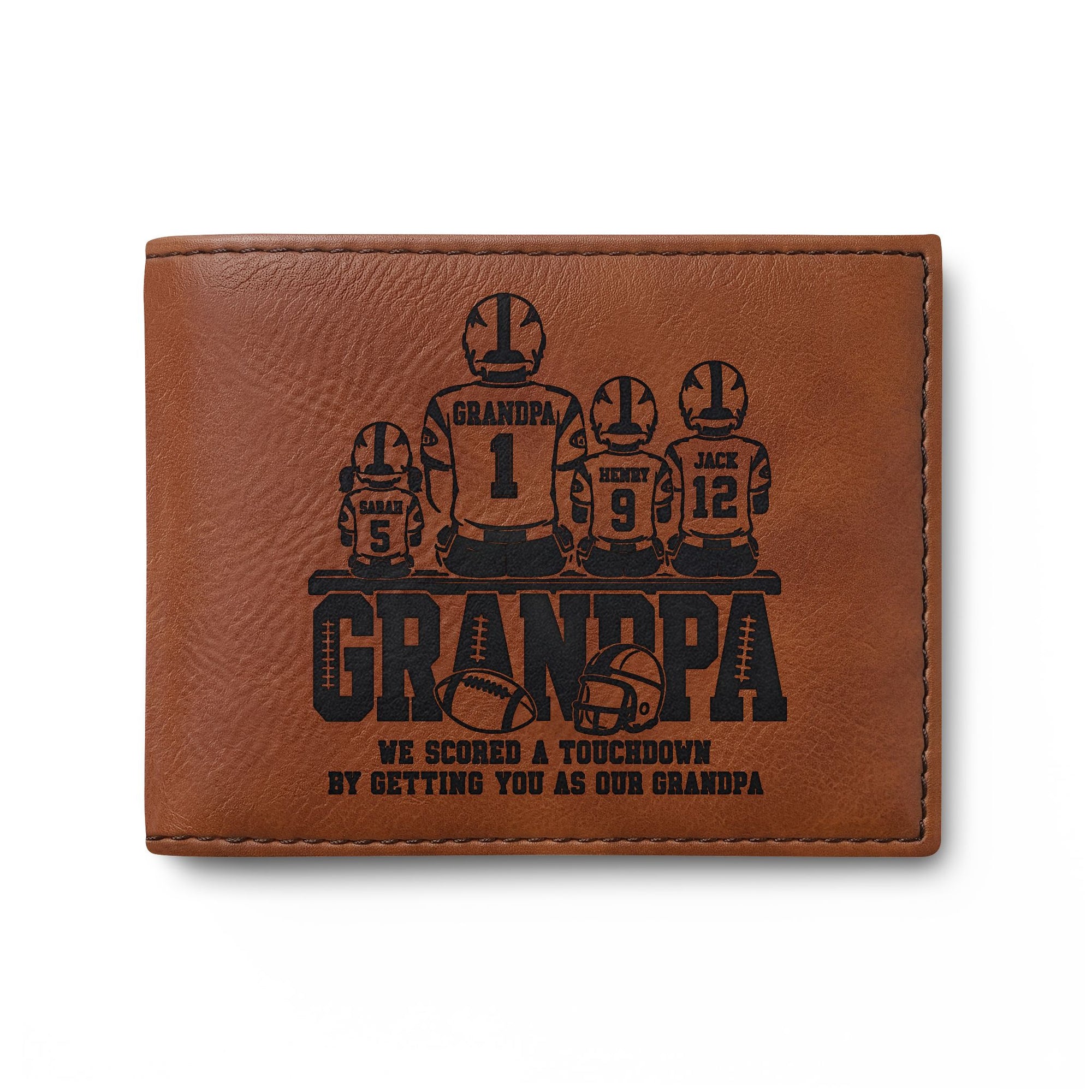 Personalized Wallet for Football Dad - WE SCORED A TOUCHDOWN BY GETTING YOU AS OUR DAD