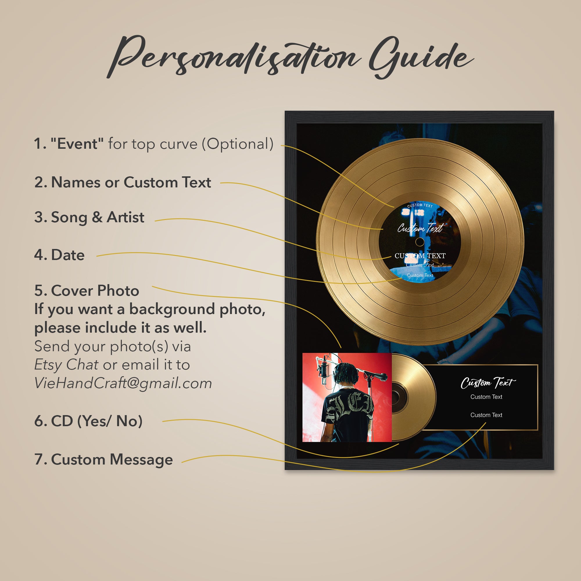 Personalized Plaque, Custom Plaque, Vinyl Record Plaque, Framed Poster Award, Personalized Vinyl, Music Gift, Music Plaque custom