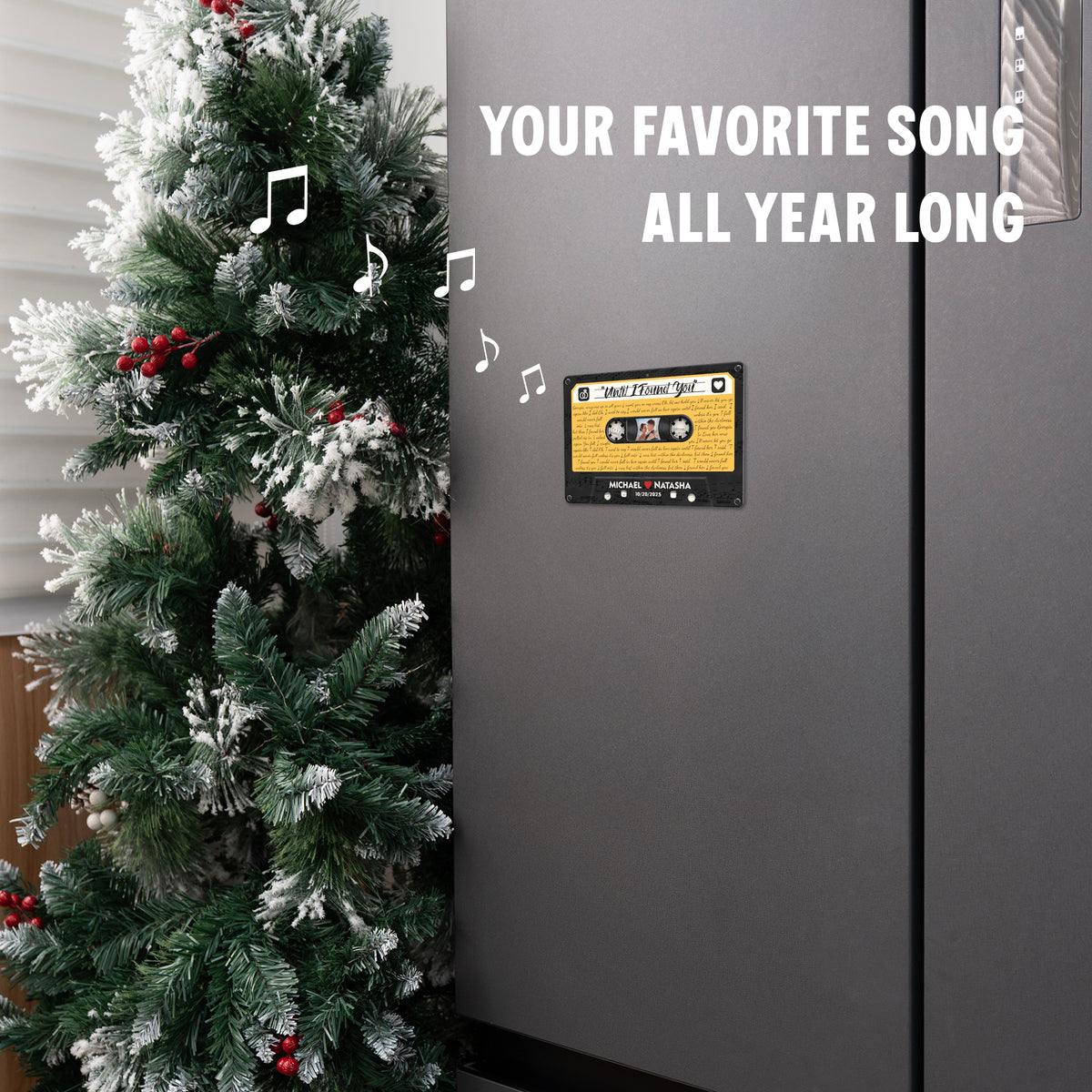 Personalized Music Playing Ornament with Cassette Tape Design