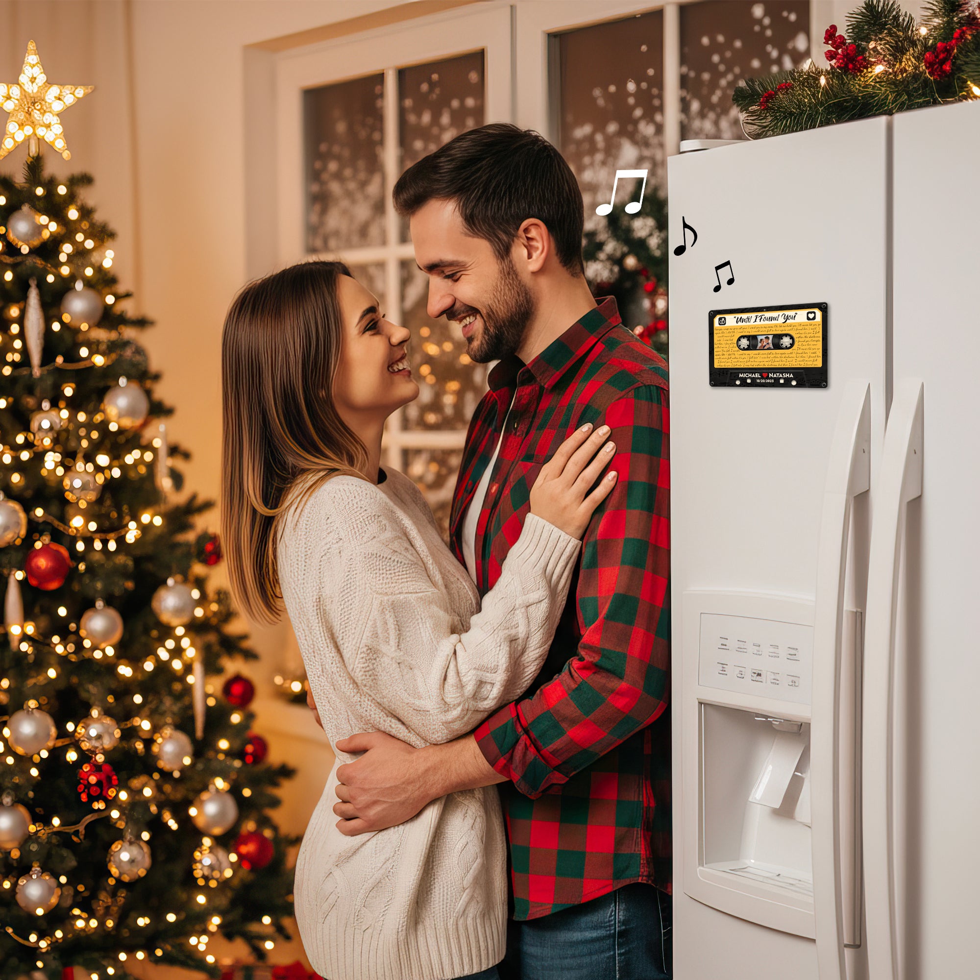 Personalized Music Playing Ornament with Cassette Tape Design