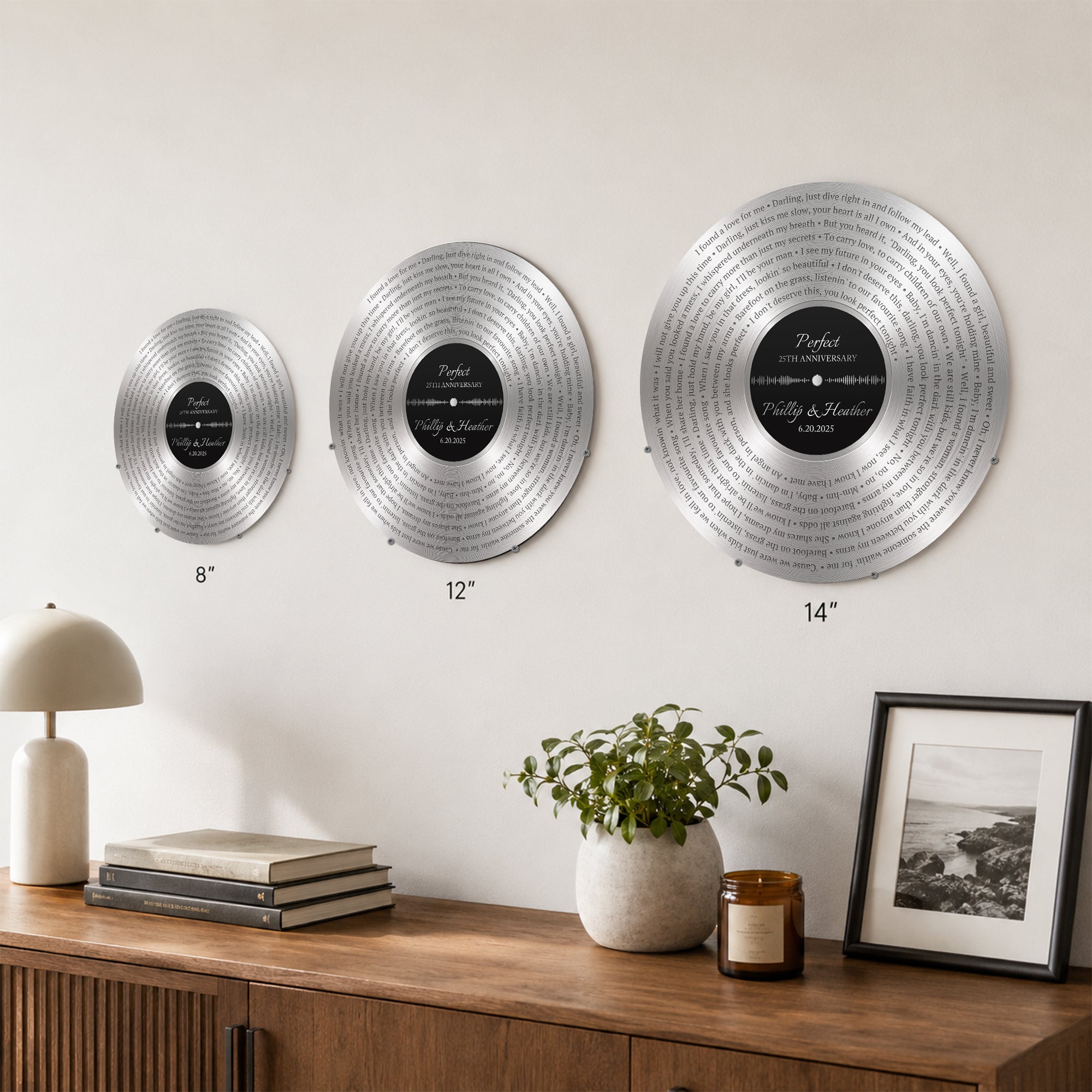 Custom Song Lyrics Aluminium Record With Scan To Play Feature