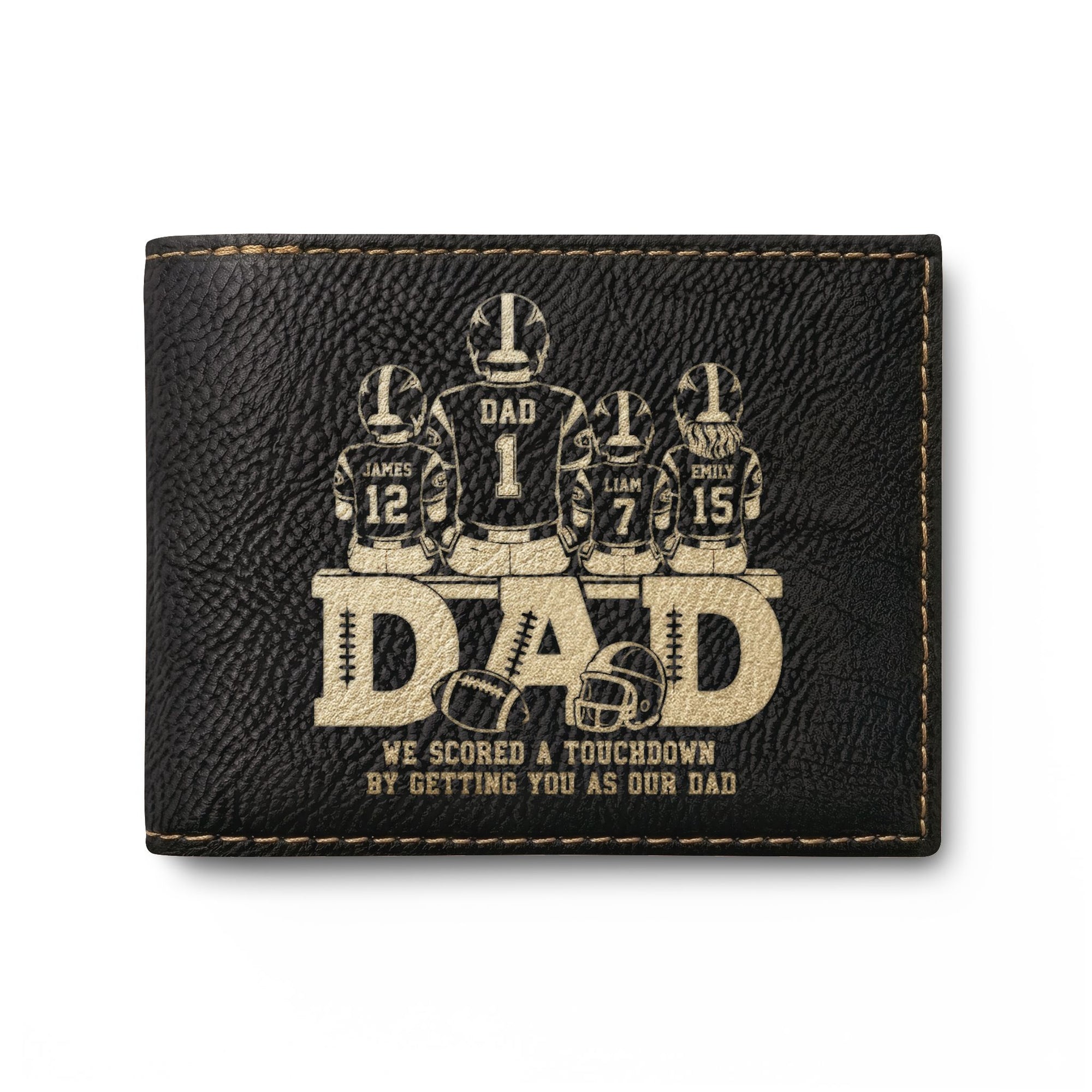 Personalized Wallet for Football Dad - WE SCORED A TOUCHDOWN BY GETTING YOU AS OUR DAD