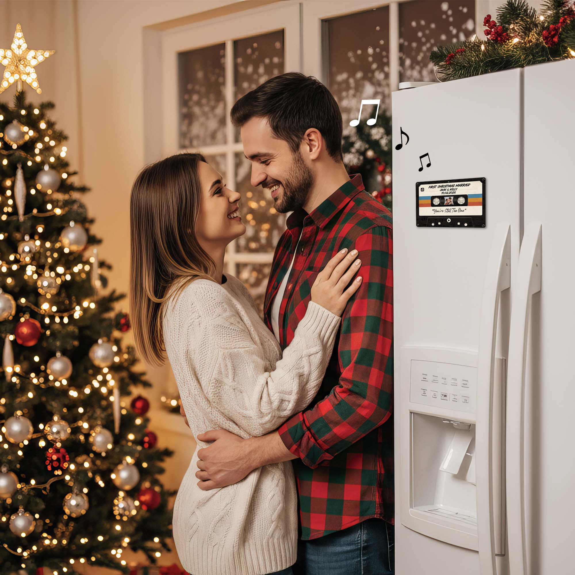 Personalized Music Playing Ornament with Cassette Tape Design